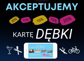 Naklejki w restauracjach , barach, knajpkach i atrakcjach, potwierdzające udział w programie.