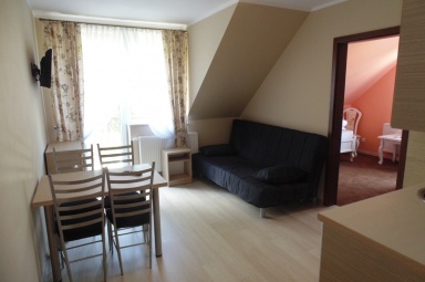 WILLA LUDWIK - pok&oacute;j dzienny z aneksem kuchennym w apartamencie